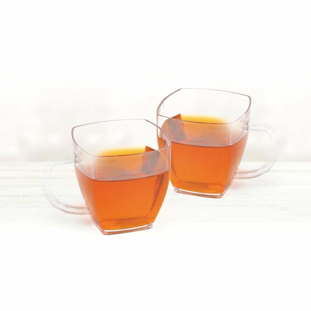 Drinkware | 10 Oz. Clear Plastic Coffee/Tea Cup With Handle-8 Count Dinnerware Drinkware