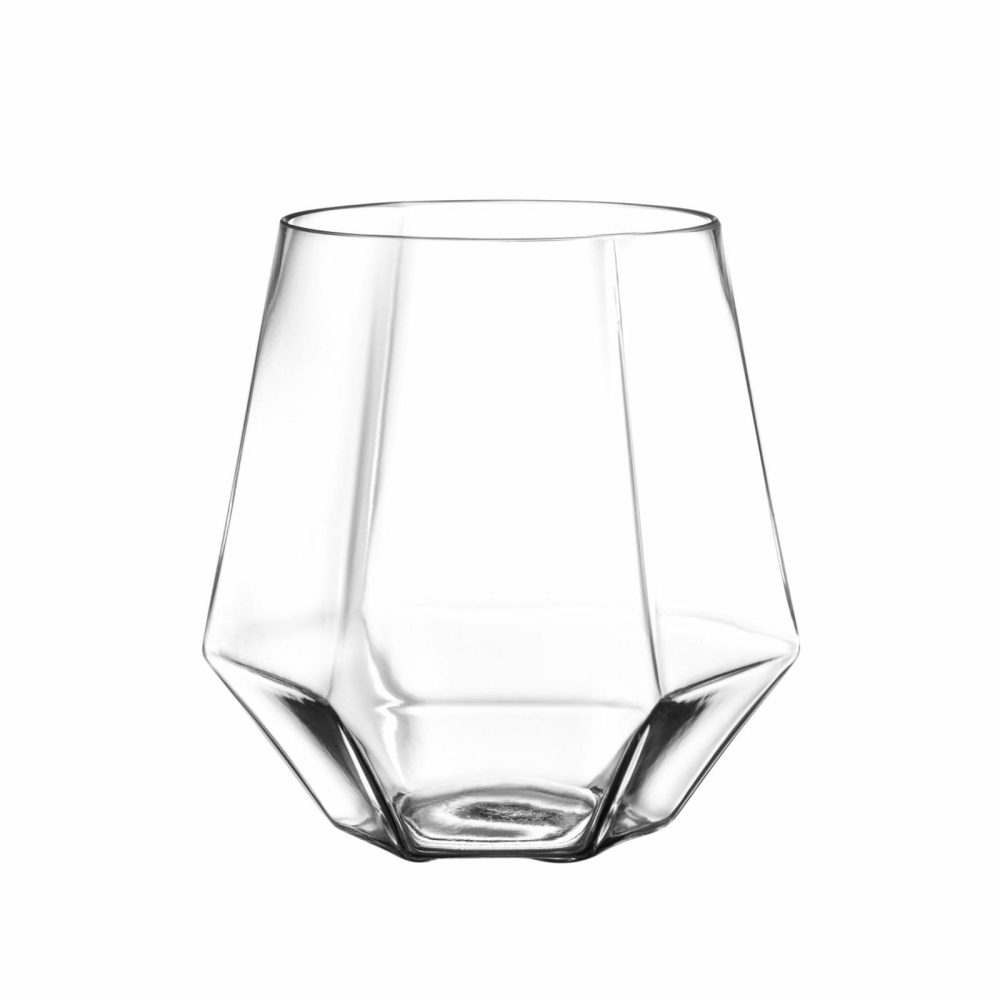 Drinkware | 12 Oz Clear Stemless Diamond Shaped Wine Glasses – 6 Pack Dinnerware Drinkware