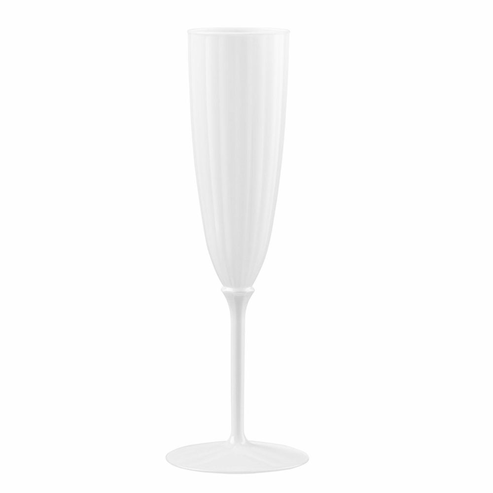 Drinkware | 6 Oz 1-Piece White Plastic Disposable Champagne Flutes – 8 Pack Dinnerware Drinkware