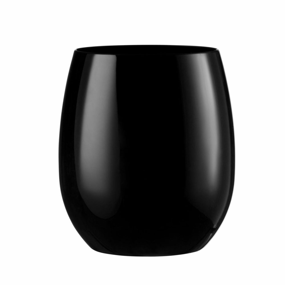 Drinkware | Black Stemless Plastic Wine Glasses – 6 Pack Dinnerware Drinkware