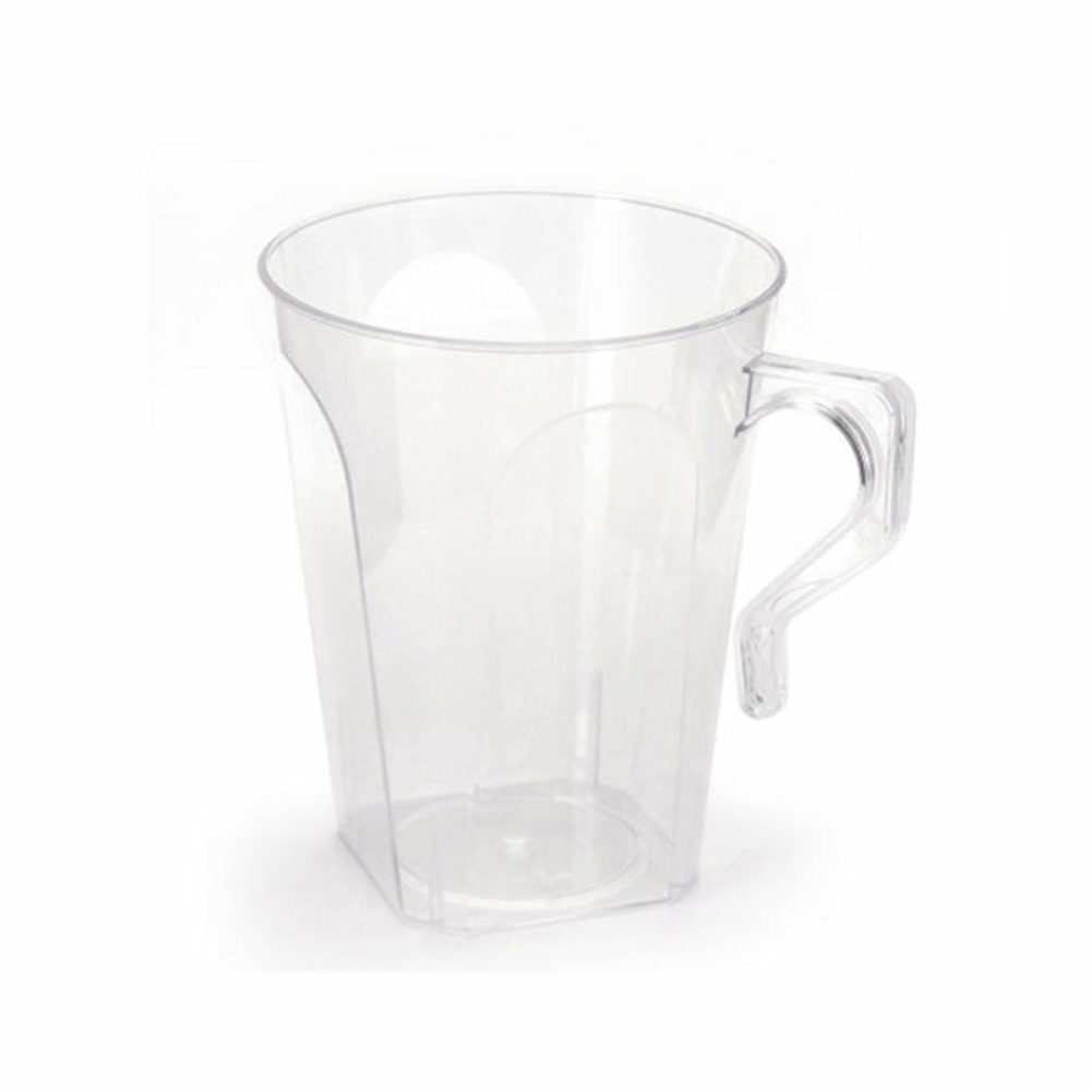 Drinkware | Clear 8.5Oz Square Plastic Coffee Mug 8 Count Dinnerware Drinkware