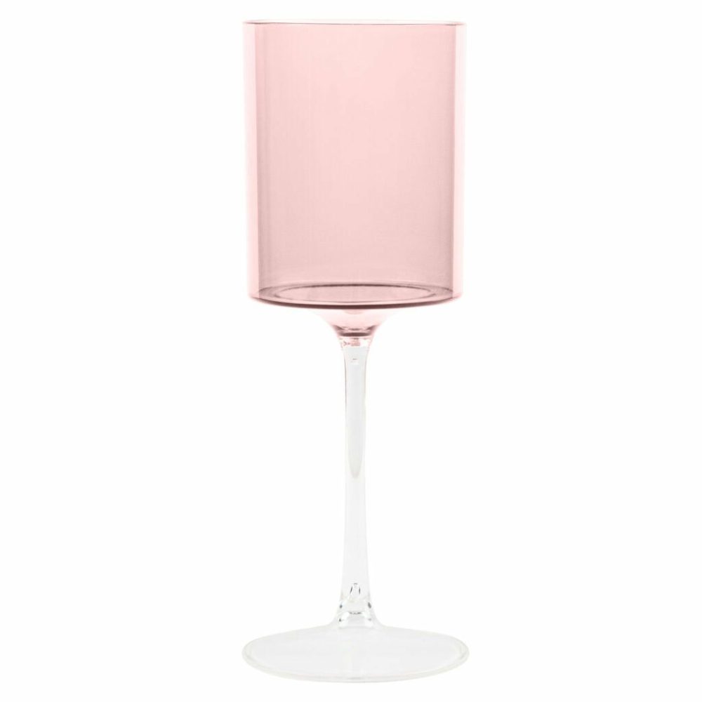 Drinkware | Two Tone 14 Oz Pink/Clear Plastic Wine Goblets – 5 Count Dinnerware Drinkware