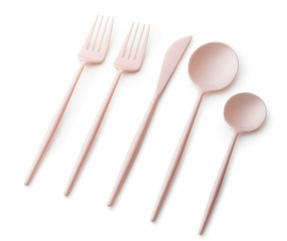 Flatware | Noble Collection Pearl Pink Flatware Set 40 Count-Setting For 8 Dinnerware Flatware