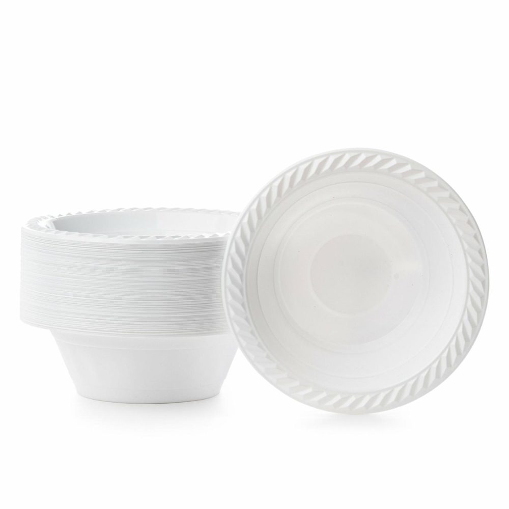 Household Products | 12 Oz. White Round Plastic Soup Bowl 100 Pack – Classico Dinnerware Household Products