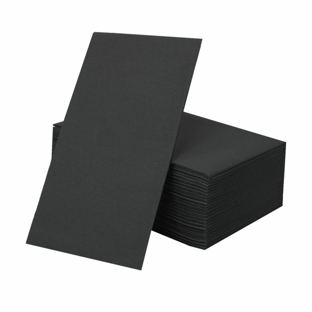 Napkins | Linen Like Disposable Paper Buffet Napkins 50 Pack – Black Dinnerware Napkins