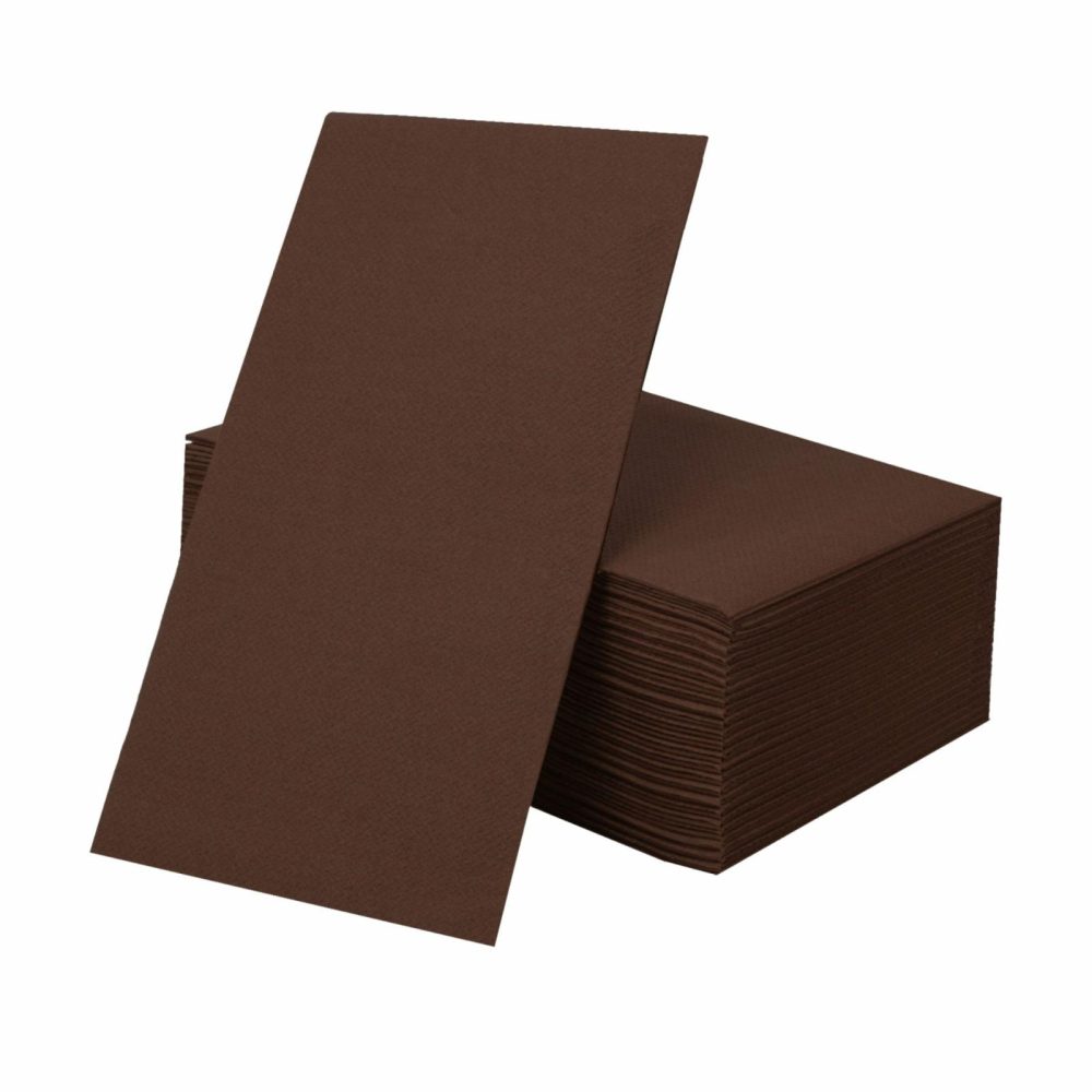 Napkins | Linen Like Disposable Paper Buffet Napkins 50 Pack – Brown Dinnerware Napkins