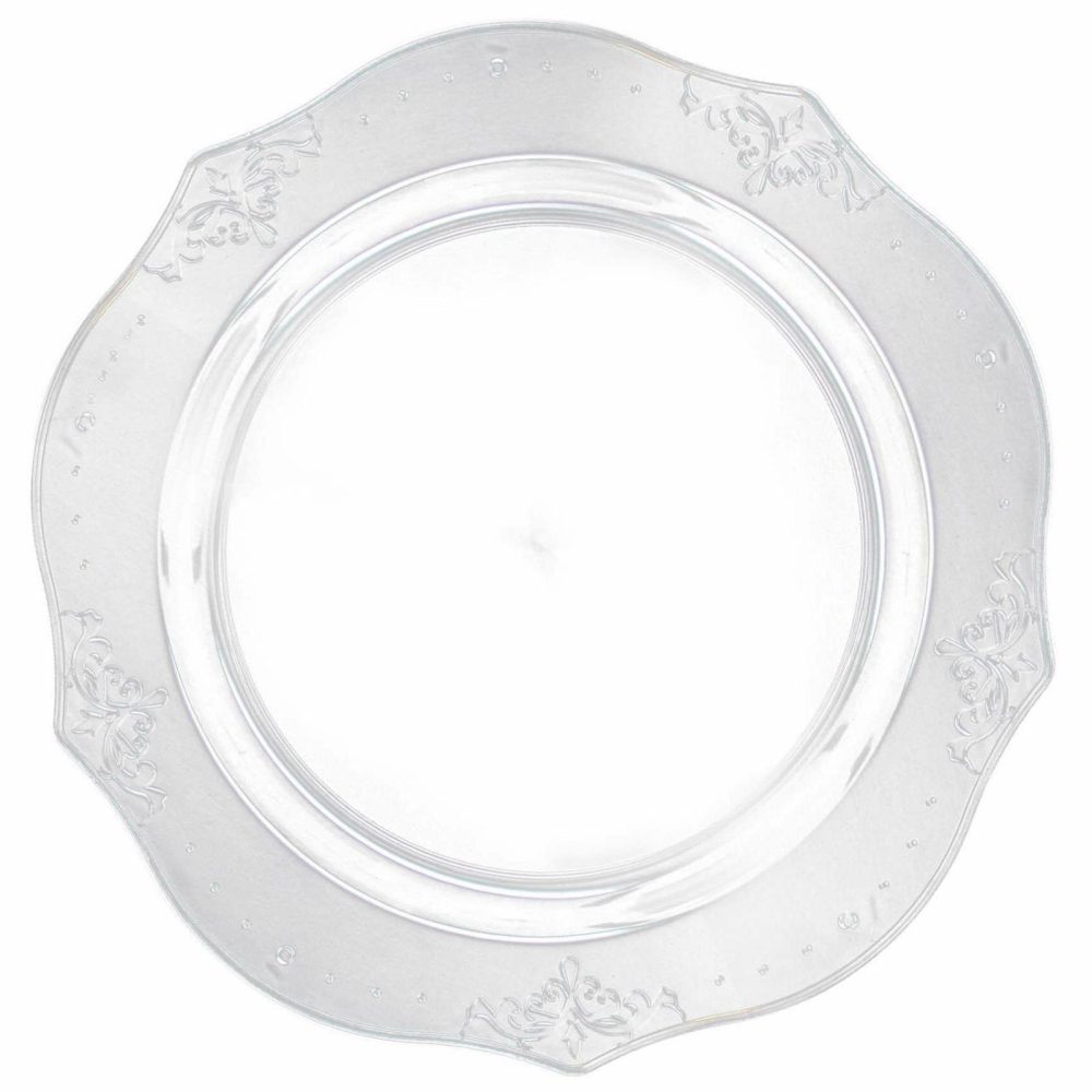 Plates | Clear Round Plastic Dinner Plate 20 Pack – Antique Dinnerware Plates