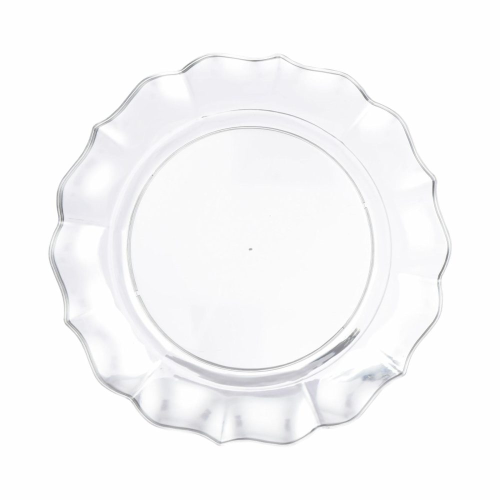 Plates | Clear Round Plastic Plates – Scalloped Dinnerware Plates