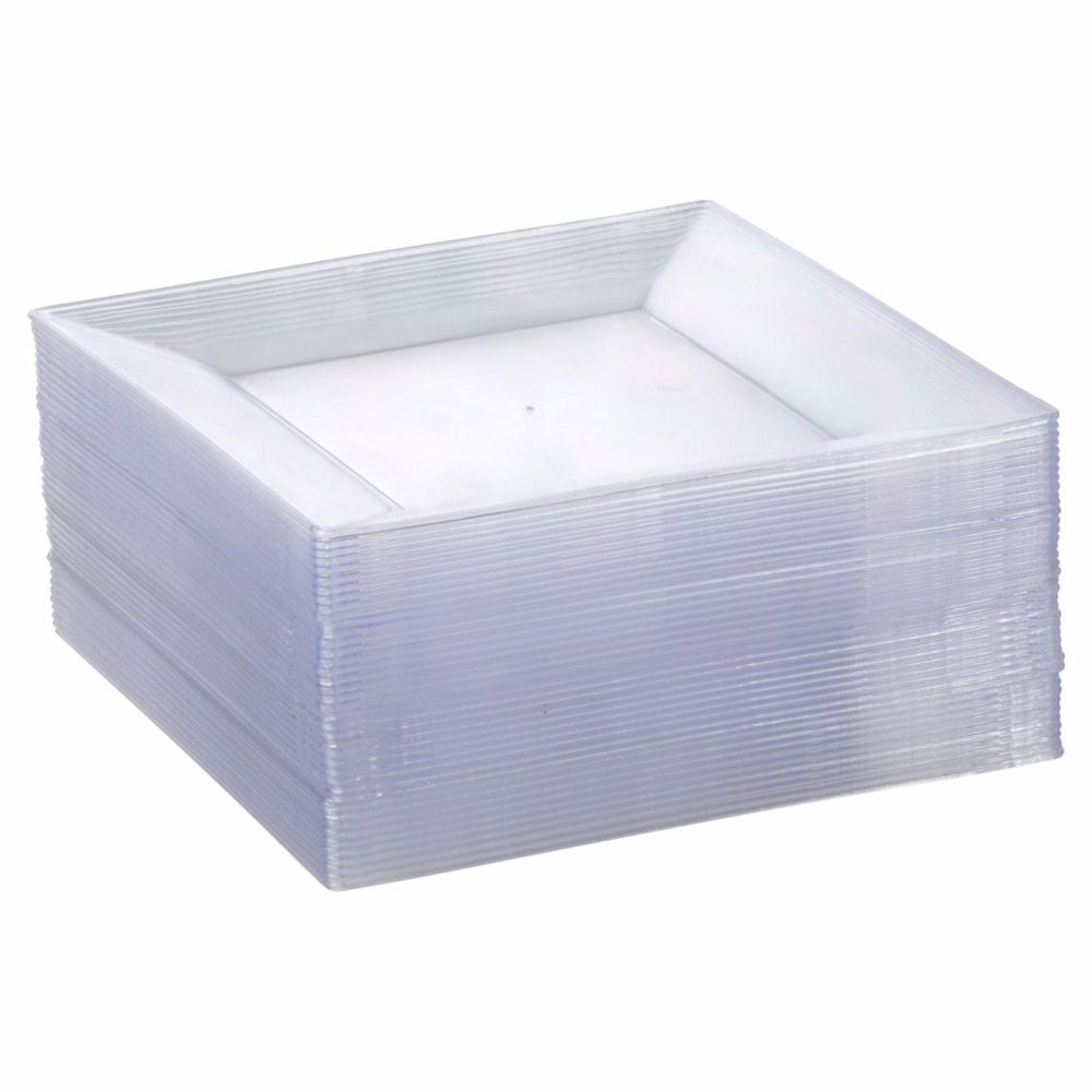 Plates | Clear Square Plastic Plates 10 Pack – Carre Dinnerware Plates