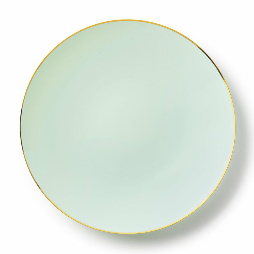 Plates | Turquoise And Gold Round Plastic Plates – Organic Dinnerware Plates