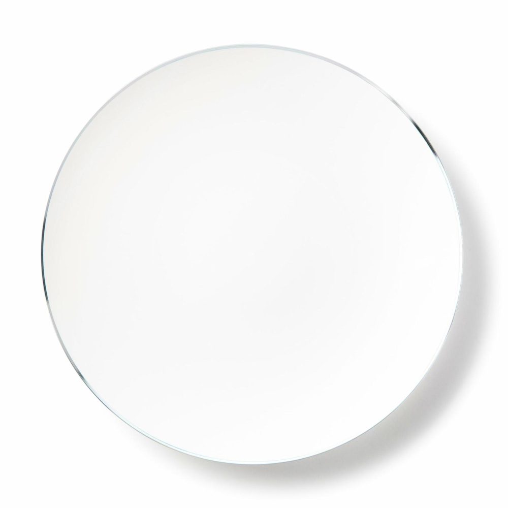 Plates | White And Silver Round Plastic Plates – Organic Dinnerware Plates