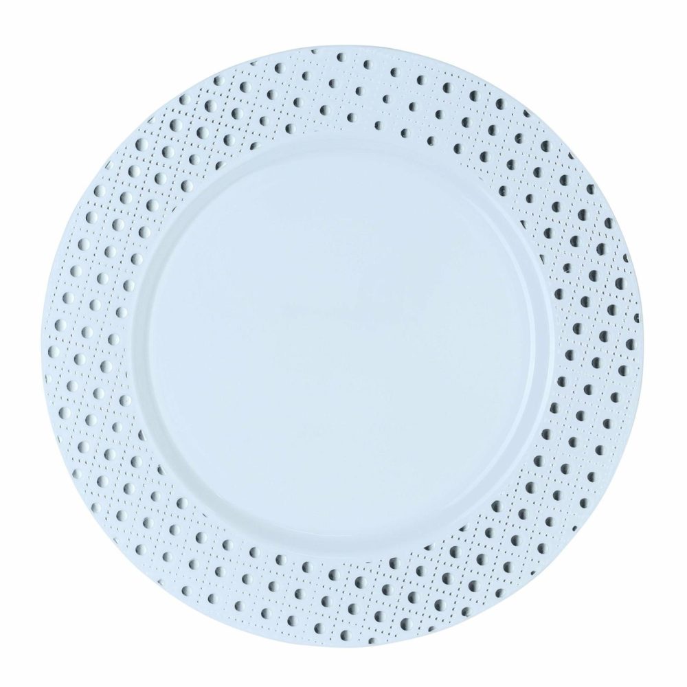 Plates | White And Silver Round Plastic Plates – Sphere Dinnerware Plates