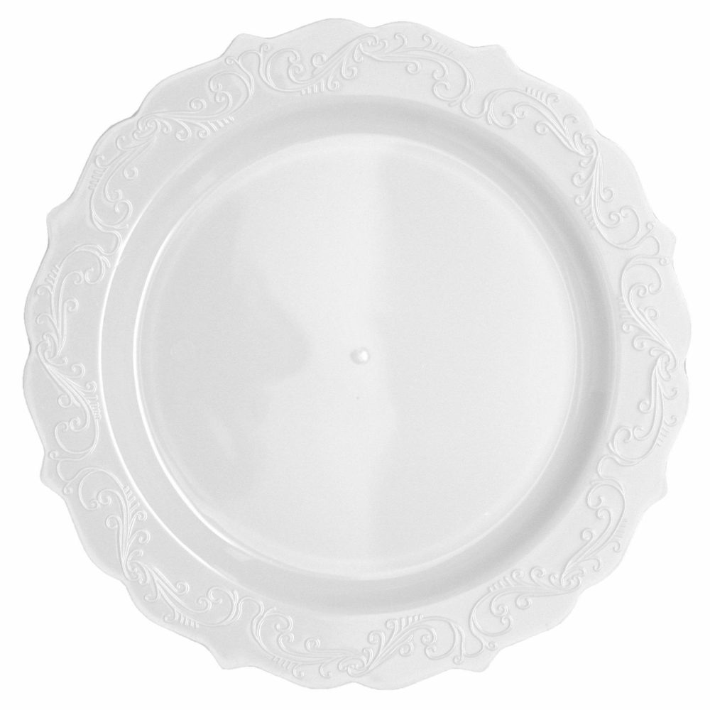 Plates | White Round Plastic Dinner Plates – Elegant Dinnerware Plates