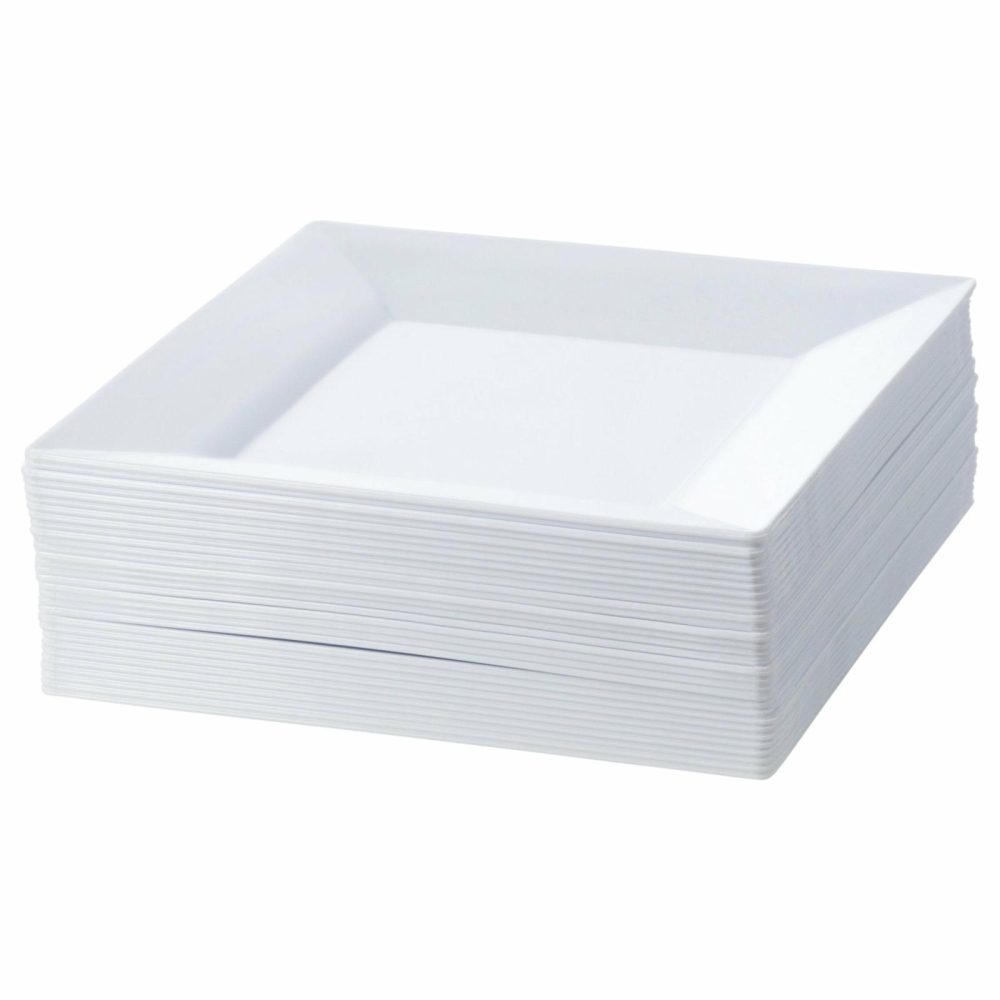 Plates | White Square Plastic Plates 10 Pack – Carre Plates