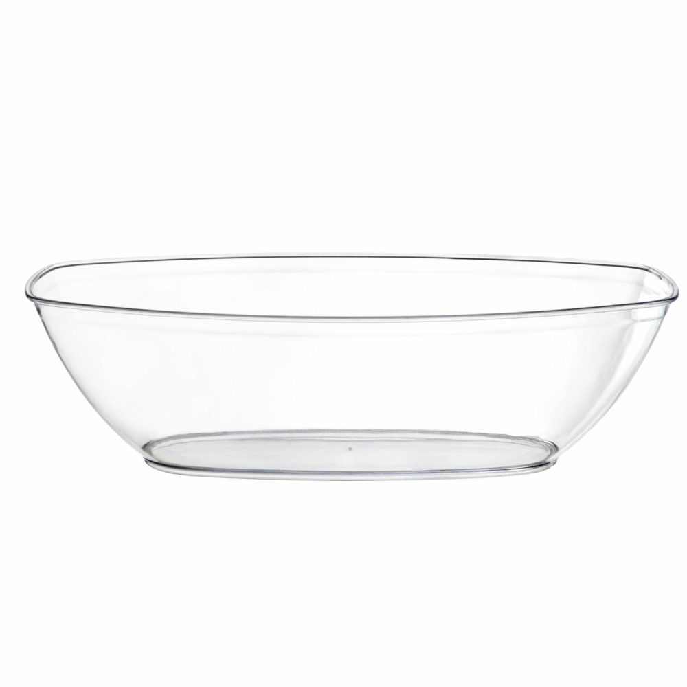 Serverware | 72 Oz. Clear Oval Salad Bowl – 4 Count Dinnerware Serverware