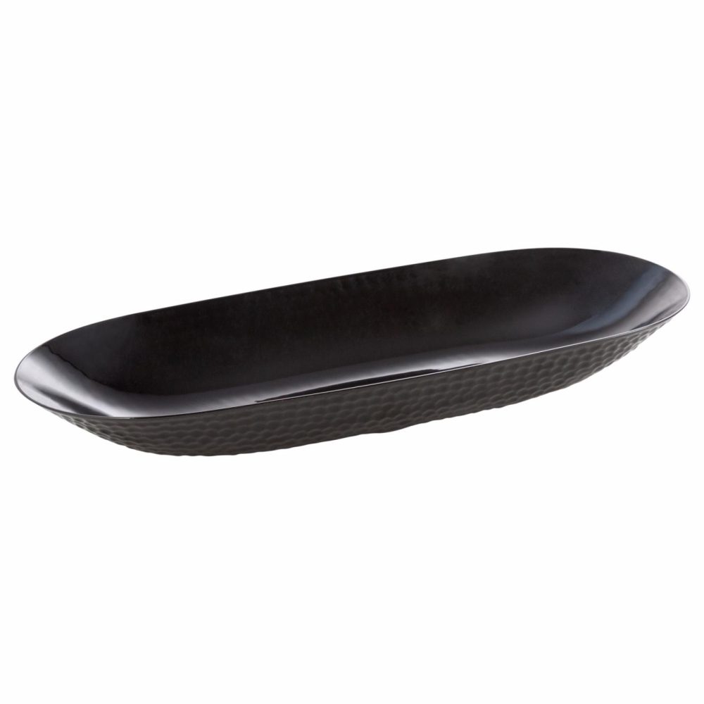 Serverware | Black Plastic Oval Pebbled Serving Dish – 2 Pack Dinnerware Serverware