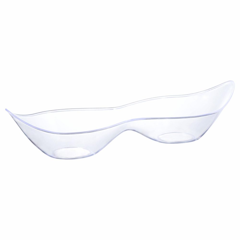 Serverware | Clear Plastic 2 Section Serving Dish-5 Pack Dinnerware Serverware