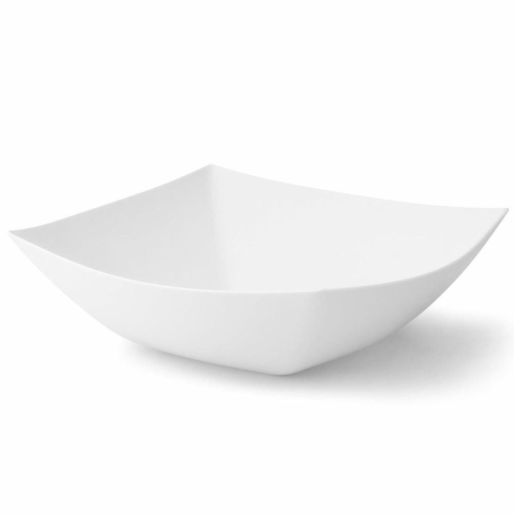 Serverware | Square Fancy White Serving Bowl – 4 Pack Dinnerware Serverware