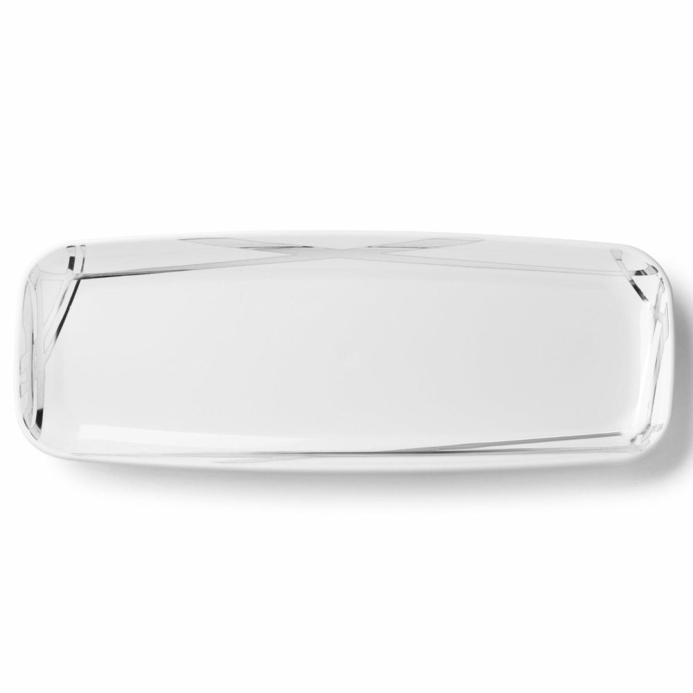 Serverware | Twist White And Silver Oval Serving Dish – 2 Pack Dinnerware Serverware