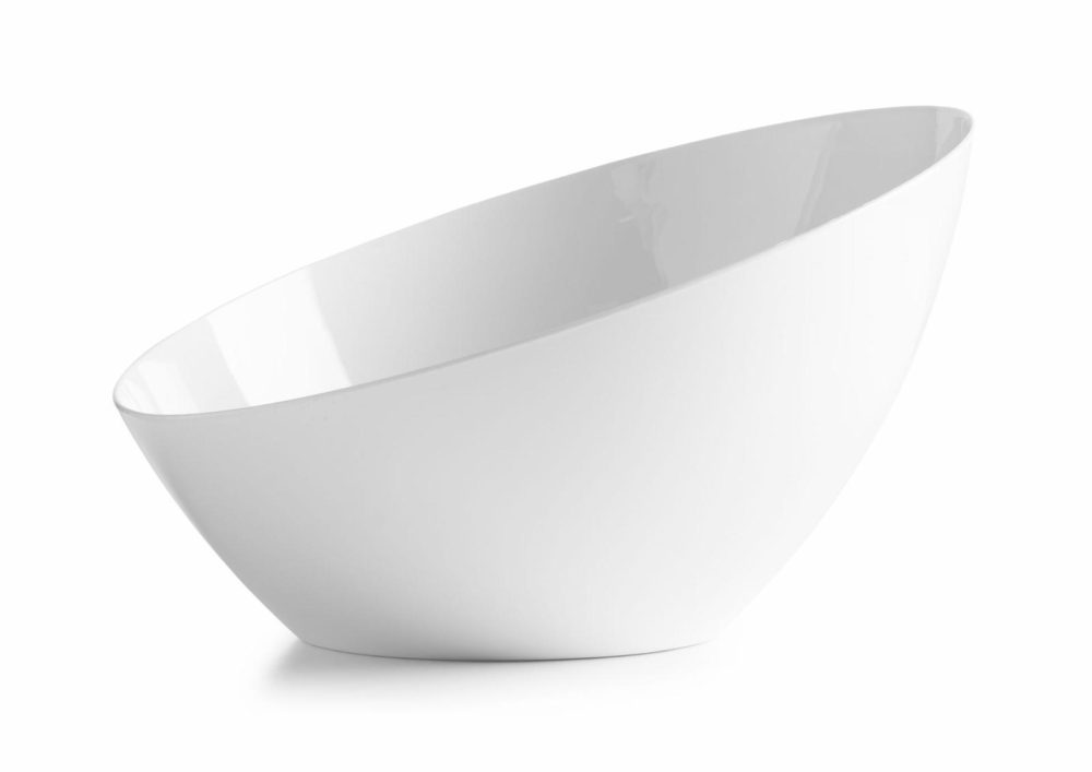 Serverware | White Angled Plastic Serving Bowls – 5 Pack Dinnerware Serverware