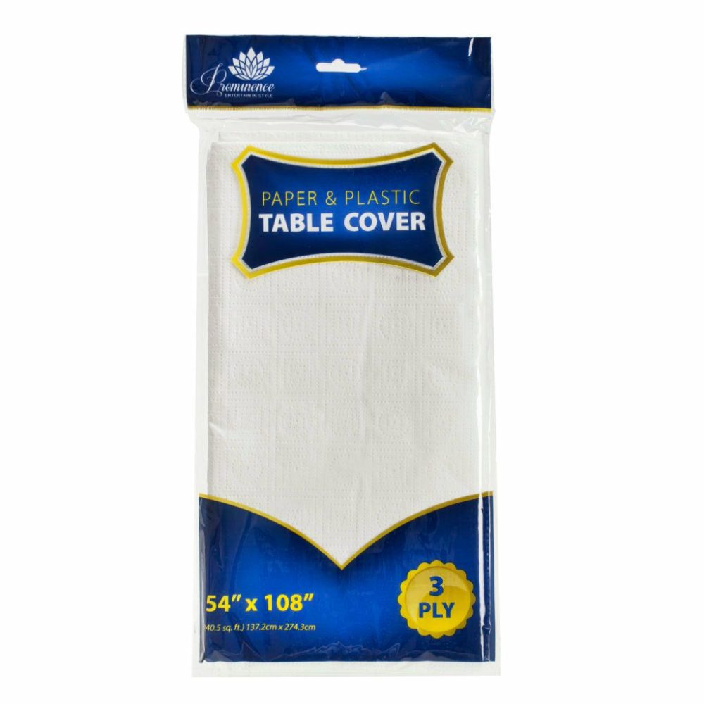 Table Covers | Posh Setting 54″ X 108″ White Paper Tissue / Poly Plastic Lined Table Covers Dinnerware Table Covers