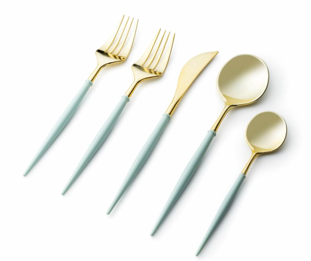 Flatware | Noble Collection Gold And Turquoise Flatware Set 40 Count-Setting For 8 Dinnerware Flatware