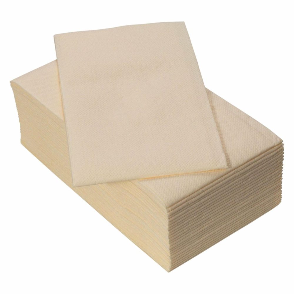 Napkins | Linen Like Disposable Paper Buffet Napkins 50 Pack – Champagne Dinnerware Napkins