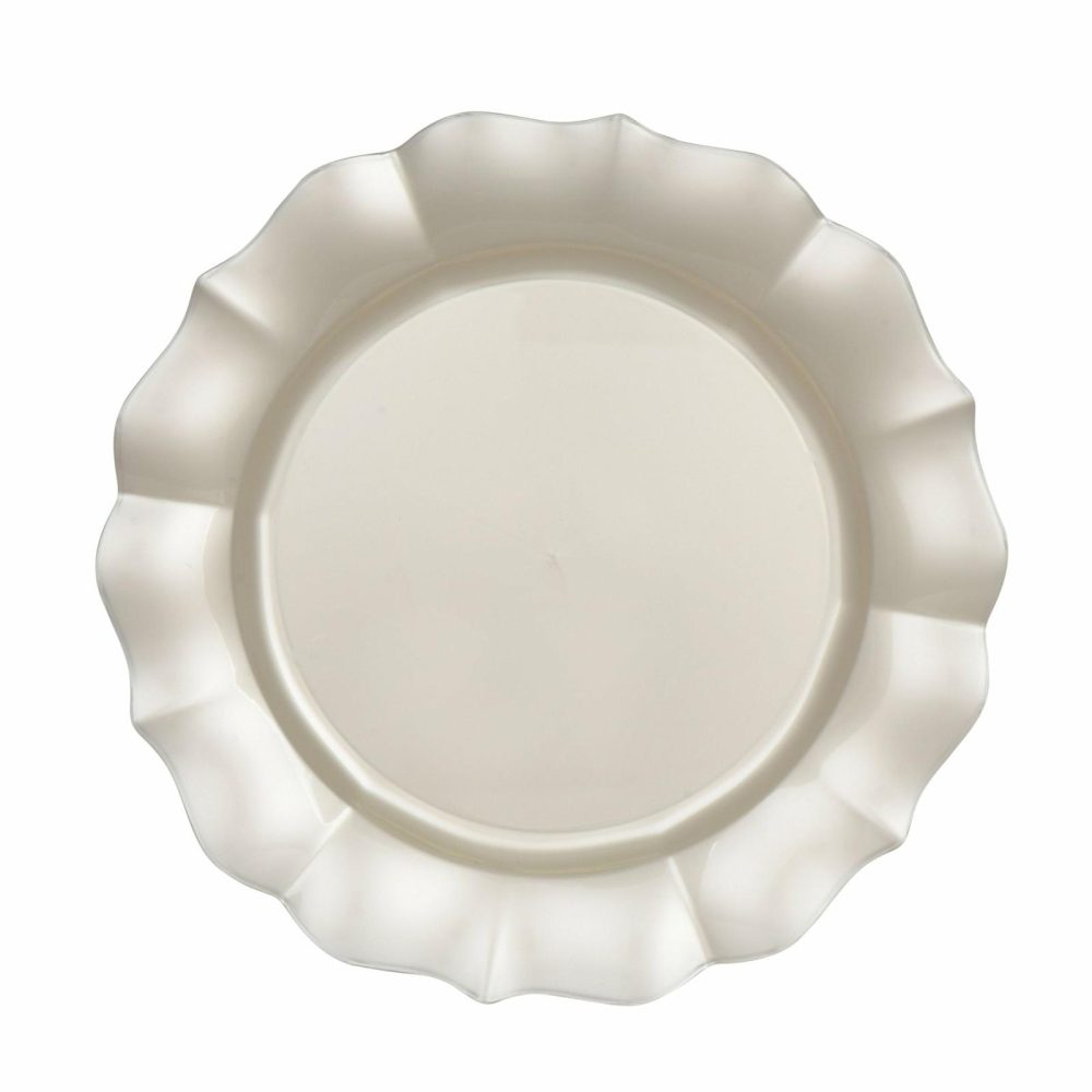 Plates | Pearl Round Plastic Plates – Scalloped Dinnerware Plates