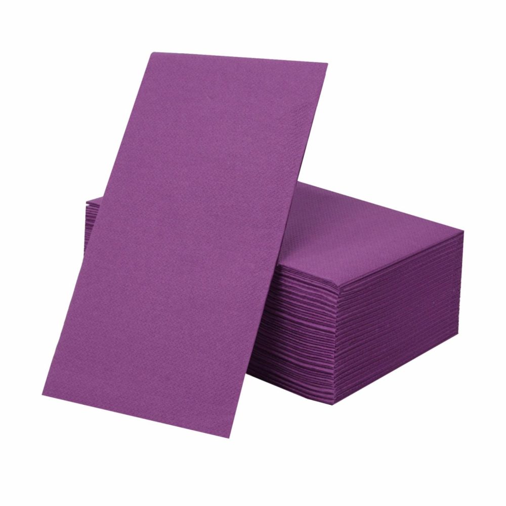 Napkins | Linen Like Disposable Paper Buffet Napkins 50 Pack – Violet Dinnerware Napkins