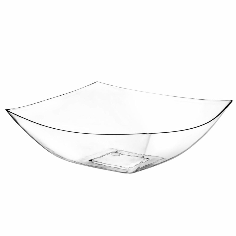 Serverware | Square Fancy Clear Serving Bowl – 4 Pack Dinnerware Serverware