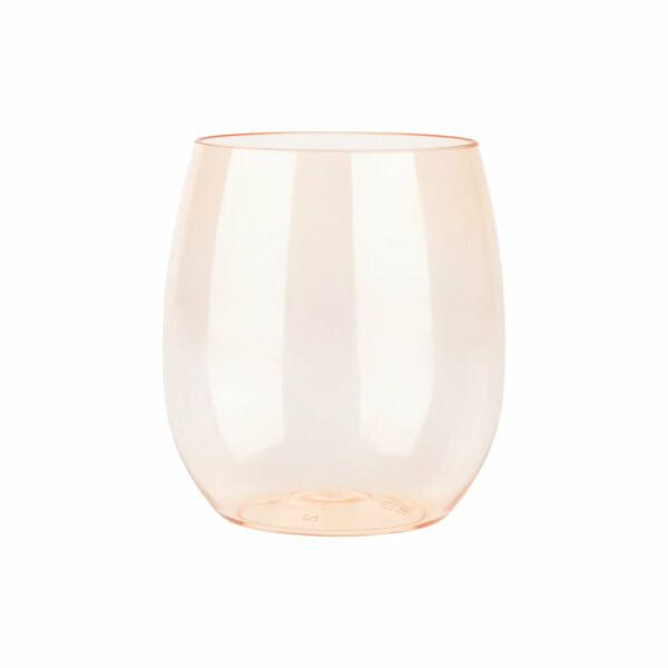 Drinkware | 12 Oz. Peach Transparent Stemless Wine Goblets 6 Pack Dinnerware Drinkware