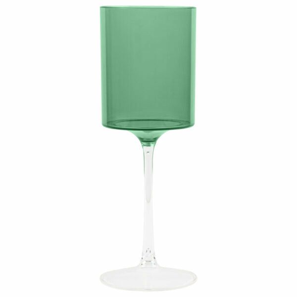 Drinkware | Two Tone 9 Oz Green/Clear Plastic Wine Goblets – 5 Count Dinnerware Drinkware