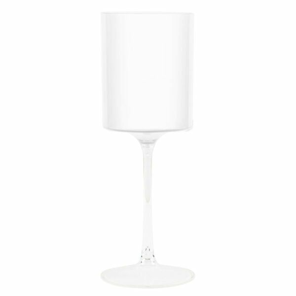 Drinkware | Two Tone 9 Oz White/Clear Plastic Wine Goblets – 5 Count Dinnerware Drinkware