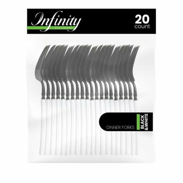 Flatware | Infinity Collection Black/White Flatware 20 Count Dinnerware Flatware