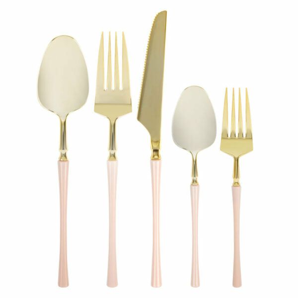 Flatware | Infinity Collection Gold/Pink Flatware 20 Count Dinnerware Flatware