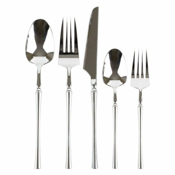 Flatware | Infinity Collection Silver Flatware Set 40 Count-Setting For 8 Dinnerware Flatware