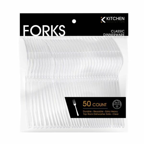 Household Products | Basic Cutlery Collection Clear Plastic Deluxe Flatware – 50 Pack Dinnerware Household Products