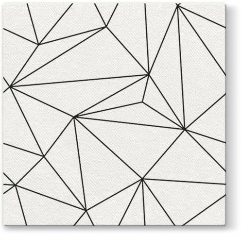 Napkins | Geometric Lines White Airlaid 1/4 Fold Dinner Napkin – 50 Pack Dinnerware Napkins