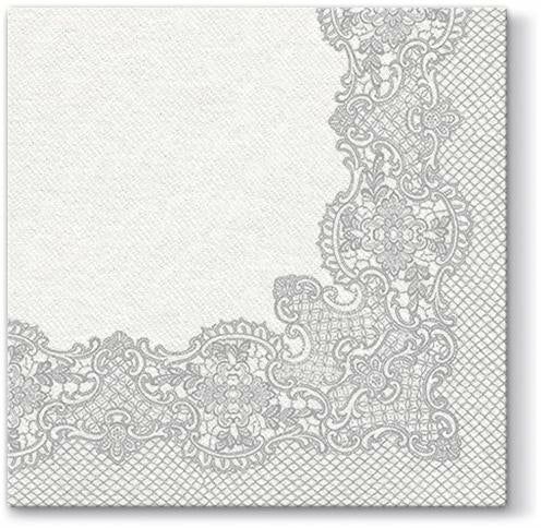 Napkins | Royal Lace Silver Airlaid 1/4 Fold Dinner Napkin – 50 Pack Dinnerware Napkins