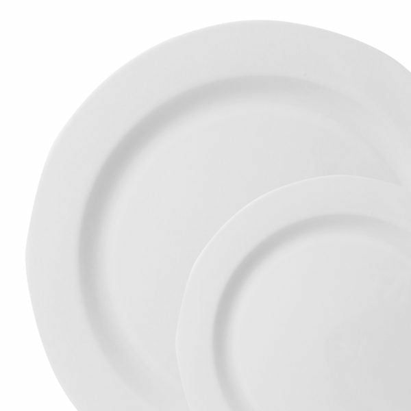 Plates | 40 Piece Combo White Round Plastic Dinnerware Set (20 Servings) – Mod Dinnerware Plates