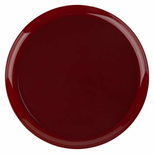 Plates | Cranberry Red Round Plastic Plates 10 Pack- Edge Dinnerware Plates