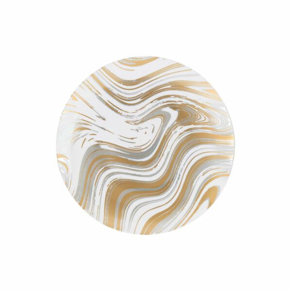 Plates | Gold And Silver Round Plastic Plates 10Ct – Curve Dinnerware Plates