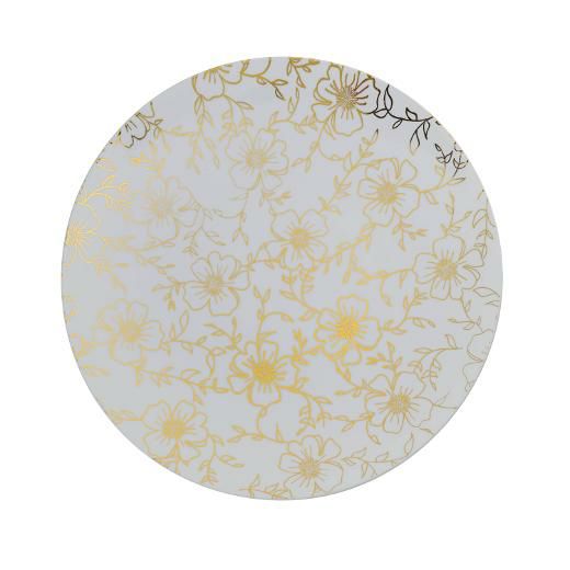 Plates | Gold And White Round Plastic Plates – Versa Dinnerware Plates