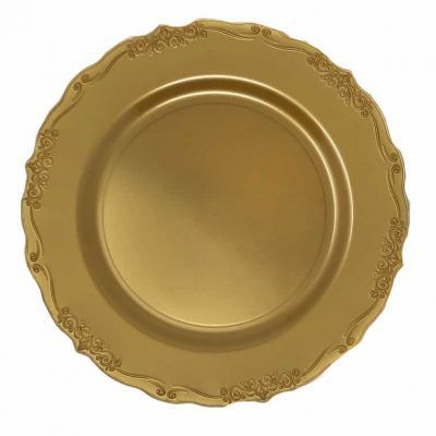 Plates | Gold Round Plastic Plates – Casual Dinnerware Plates