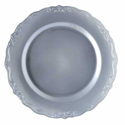 Plates | Silver Round Plastic Plates – Casual Dinnerware Plates