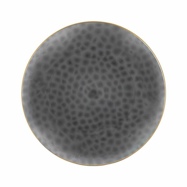 Plates | Transparent Black And Gold Round Hammered Plastic Plates – Organic Hammered Dinnerware Plates