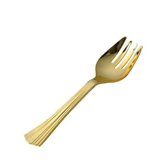 Serverware | 12 Inch Gold Plastic Serving Fork 1 Pack Dinnerware Serverware