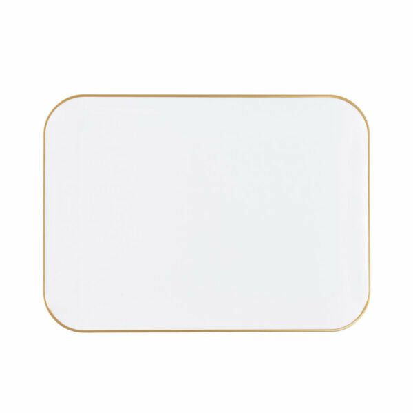 Serverware | 8″ X 11″ Organic White And Gold Rectangle Serving Dish – 2 Pack Dinnerware Serverware