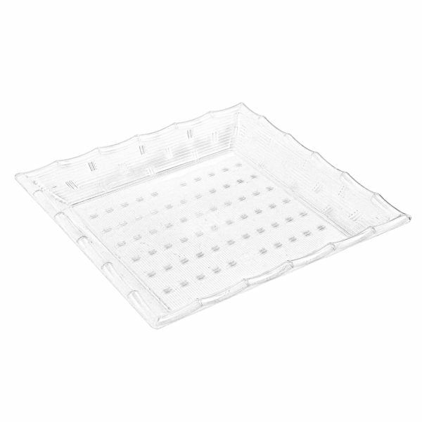 Serverware | Clear Plastic Square Tray – 2 Count Dinnerware Serverware