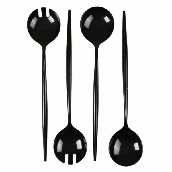 Serverware | Novelty Collection Serving Spoon & Spork Black – 4 Pack Dinnerware Serverware